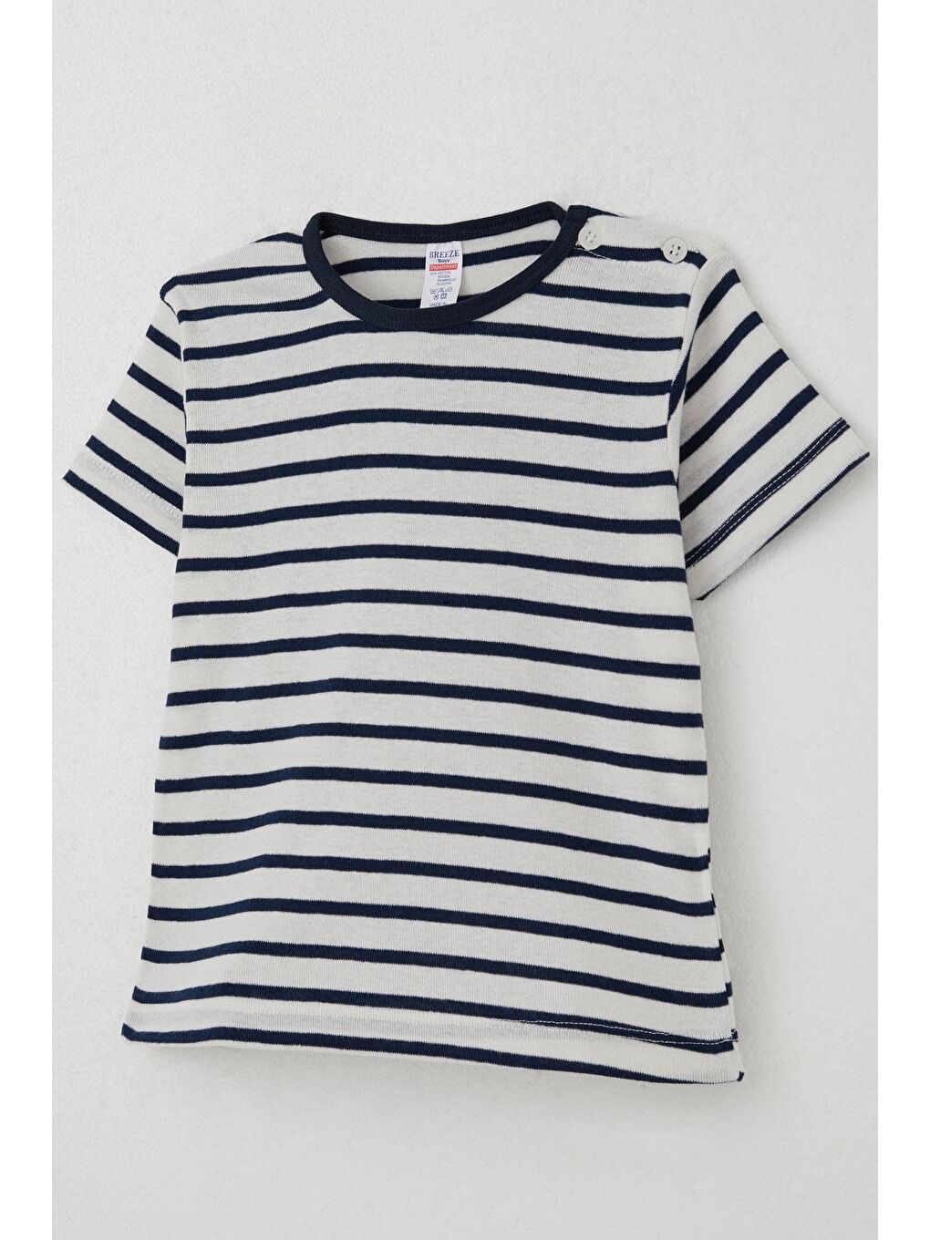 Erkek Çocuk Tişört Patlı Çizgili Beyaz (1-4 Yaş)-2