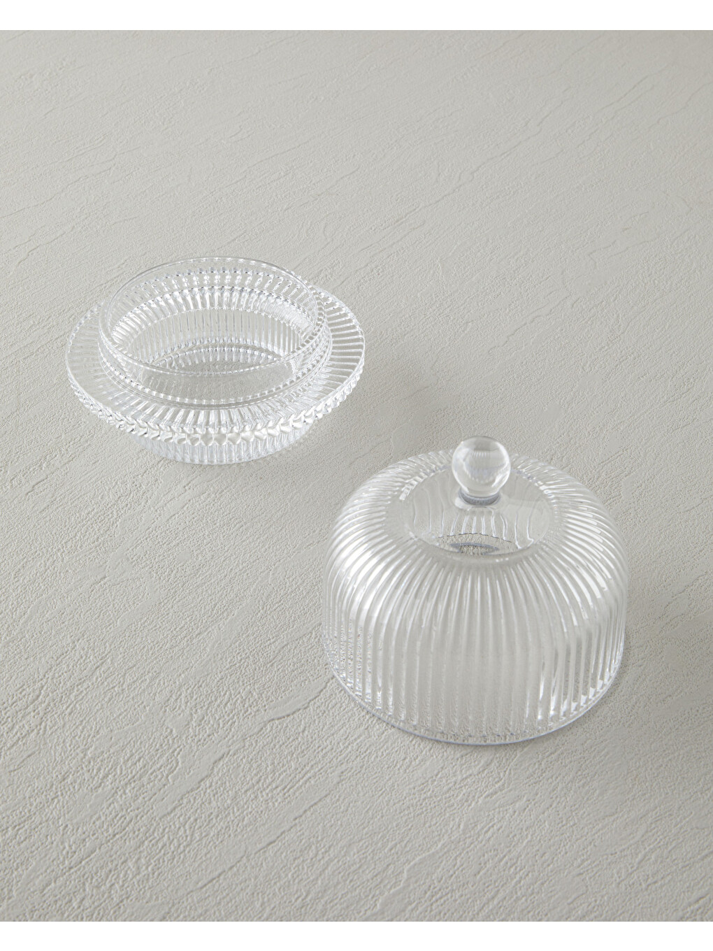 Renksiz Sweet Lines Cam Şekerlik 11,5x7,5x11,5 Cm Şeffaf-1