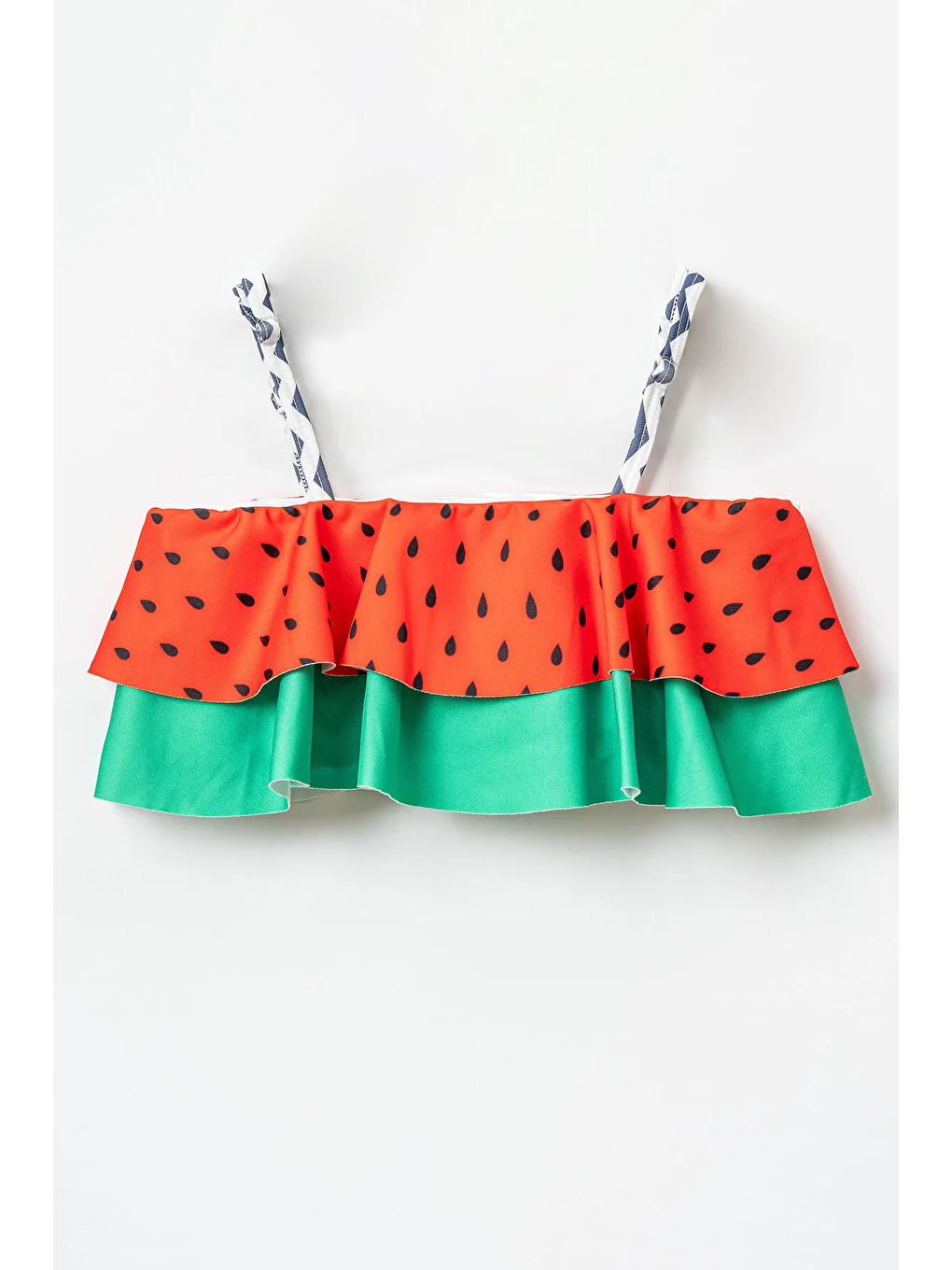 Kırmızı Kız Çocuk Karpuz Desenli Mayo Bikini Takım-1