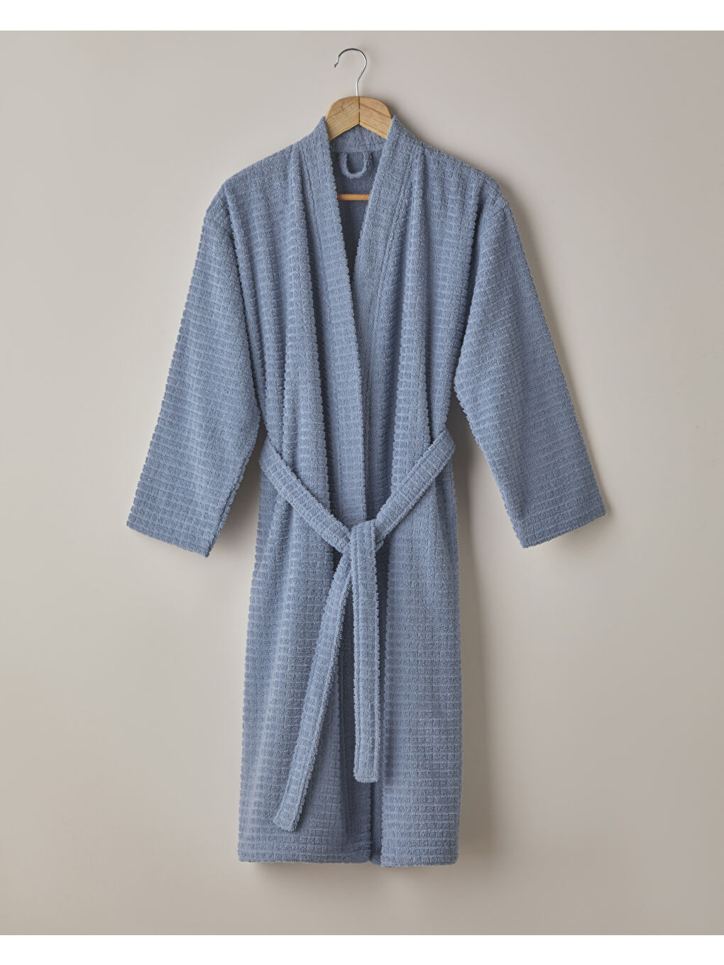 Chequer Pamuk Bornoz L-XL Mavi