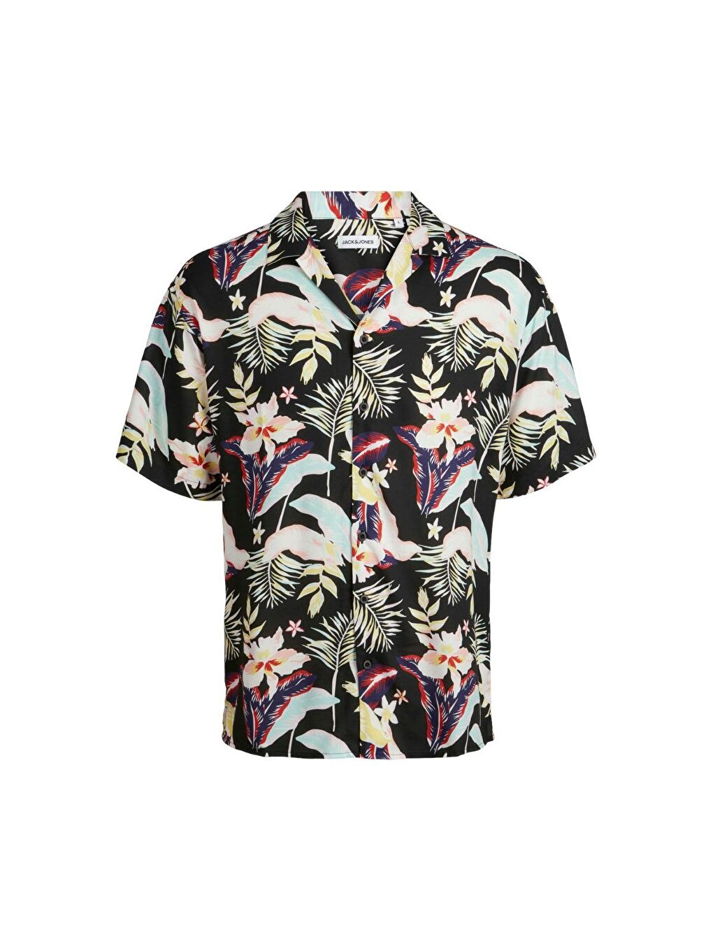 Jack & Jones Jeff Floral Aop Resort Erkek Siyah Klasik Yaka Gömlek