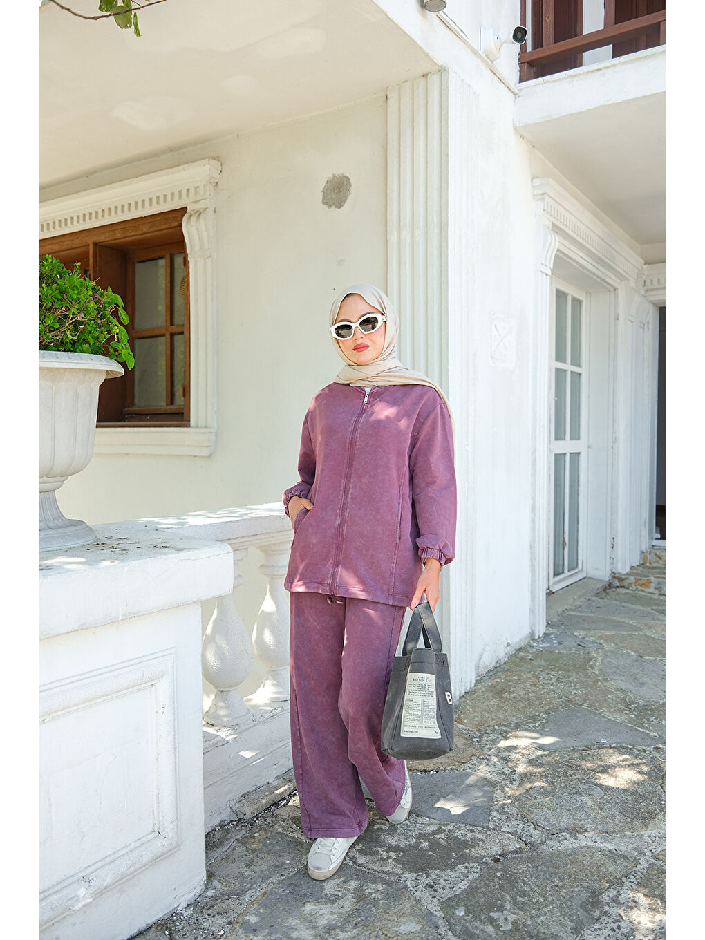 Pembe Kadın Yıkama Detay İkili Takım Gül Kurusu