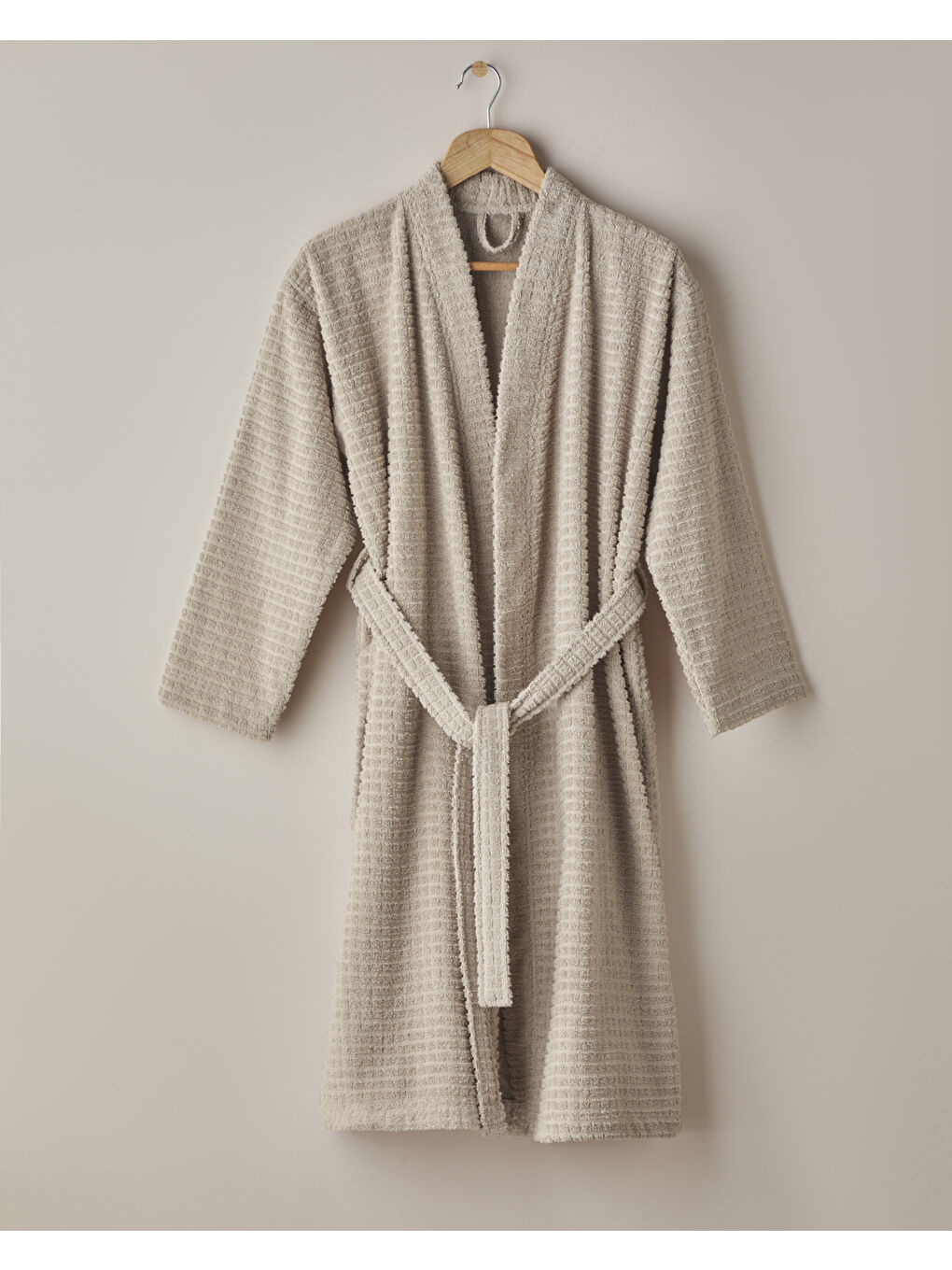 Chequer Pamuk Bornoz L-XL Bej