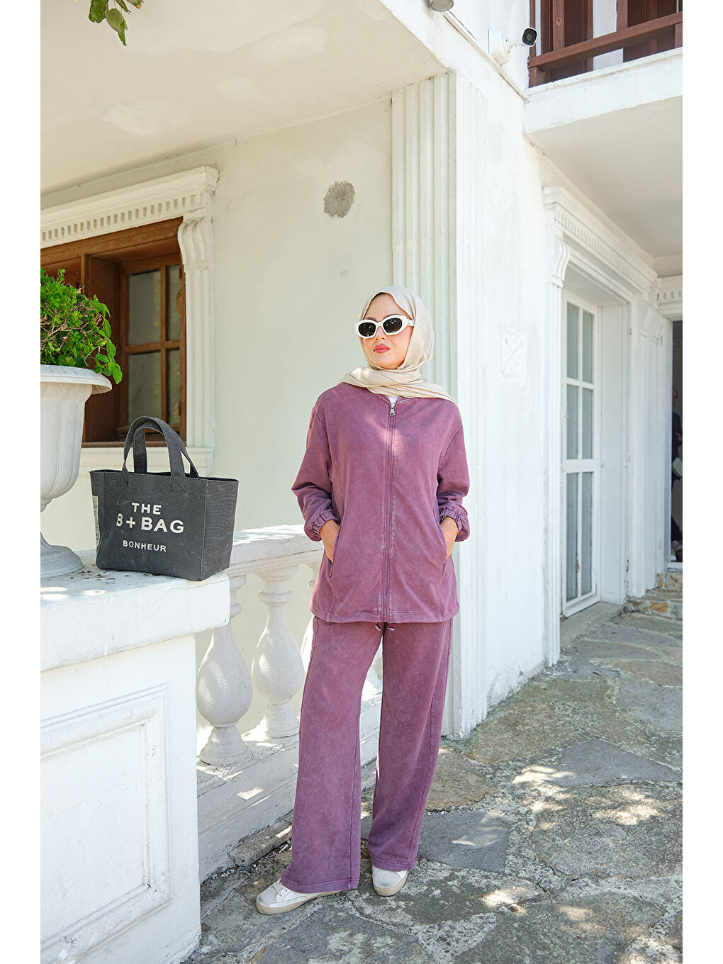 Pembe Kadın Yıkama Detay İkili Takım Gül Kurusu-2