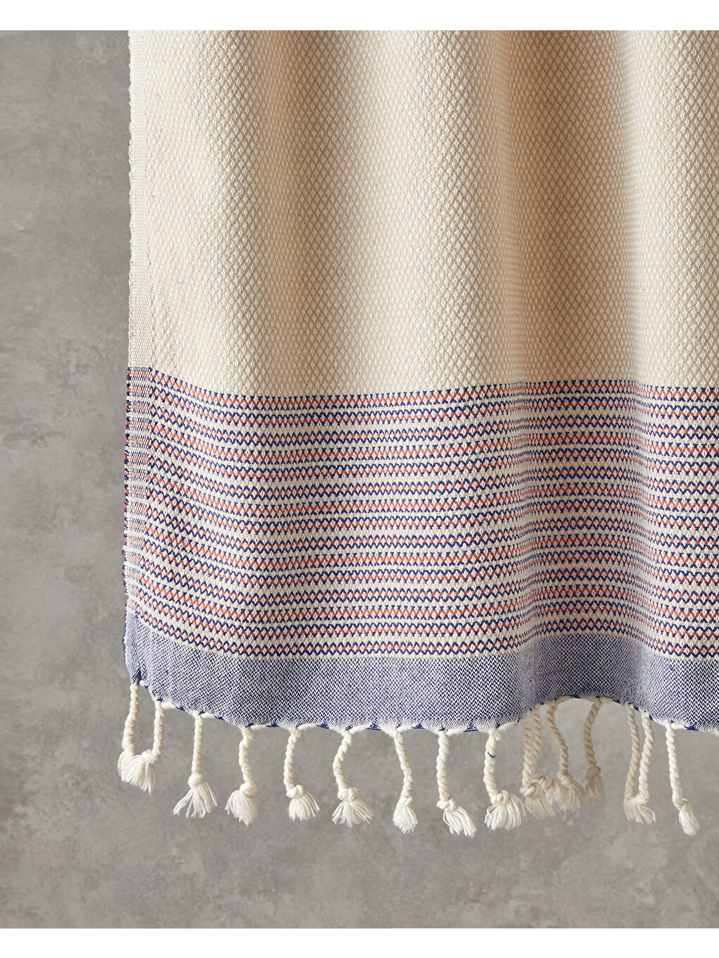 Honeycomb Pamuklu Peştamal 90x150 cm Açık Bej-Lacivert-Kiremit-1