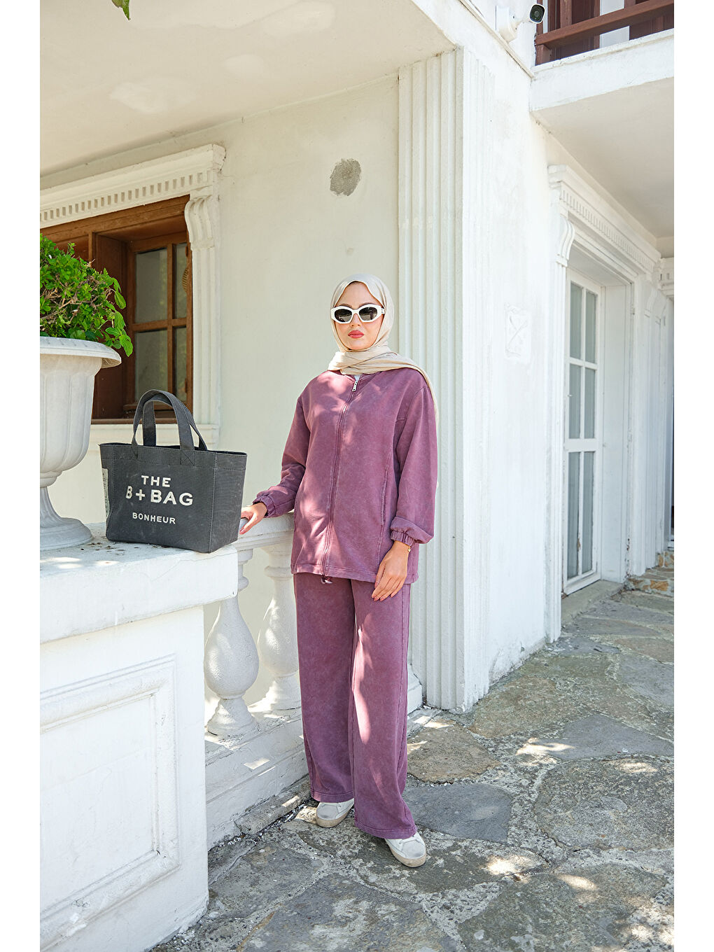 Pembe Kadın Yıkama Detay İkili Takım Gül Kurusu-3