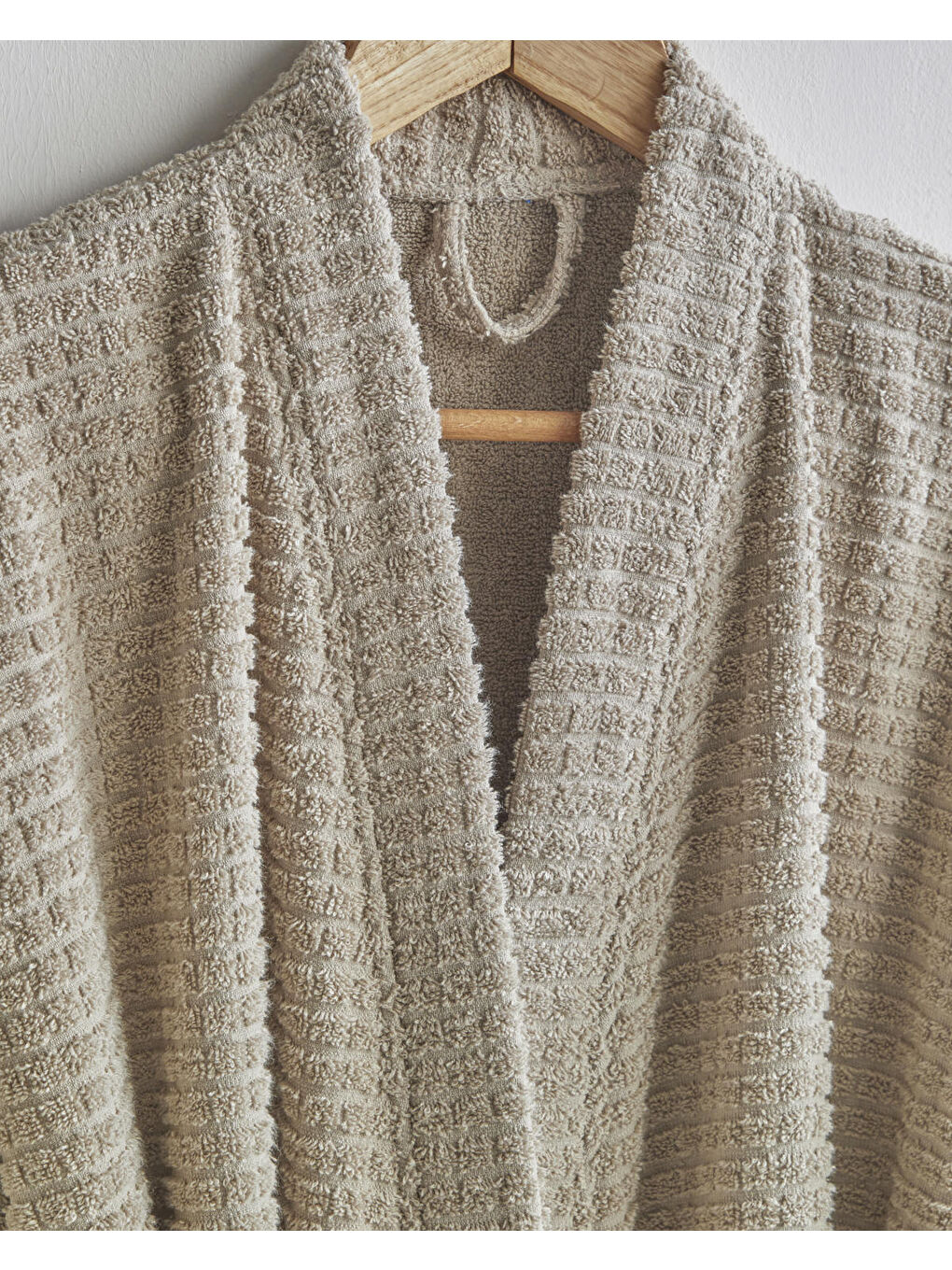 Chequer Pamuk Bornoz L-XL Bej-2