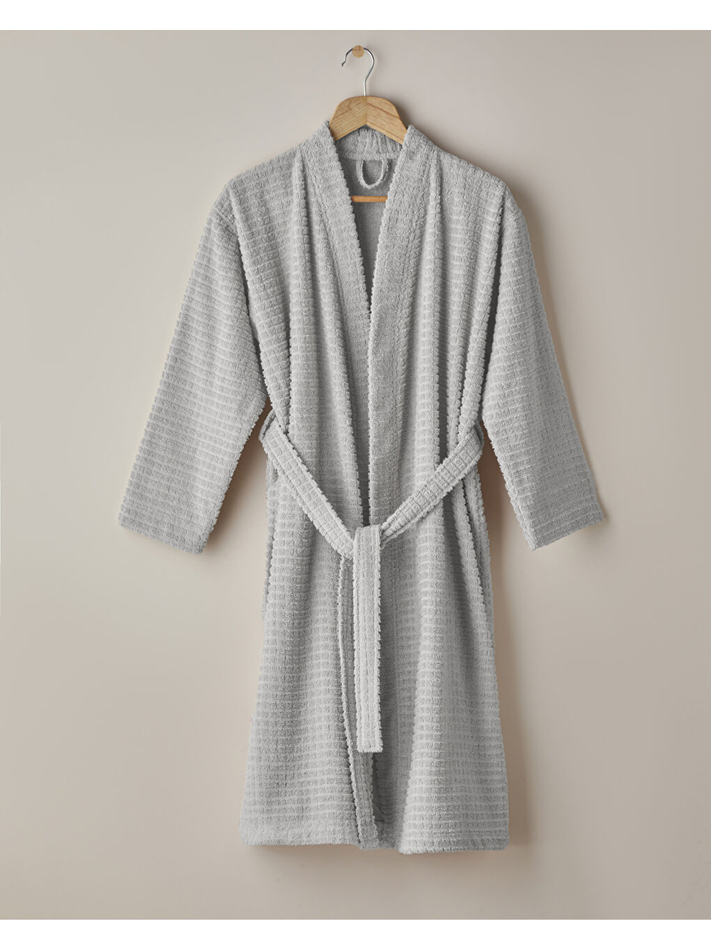 Chequer Pamuk Bornoz L-XL Gri