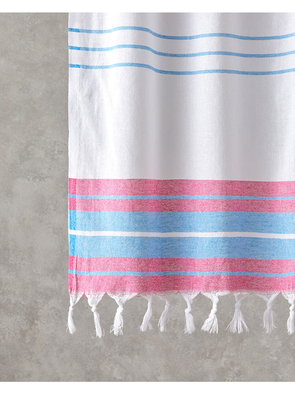 Dolly Rejenere Çizgili Peştamal 90x150 cm Fuşya-Mavi-1