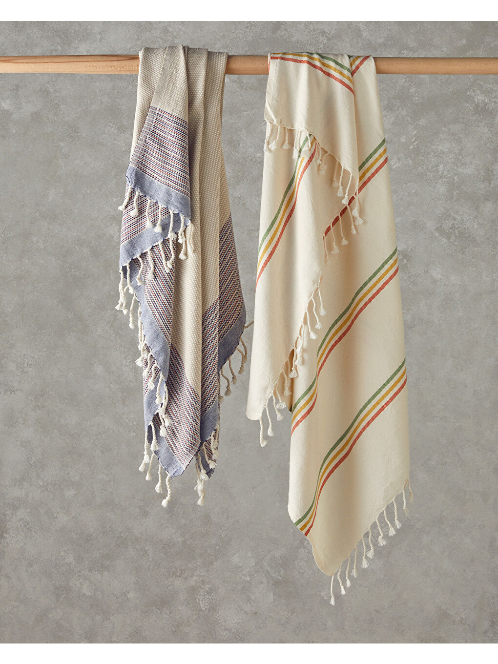 Honeycomb Pamuklu Peştamal 90x150 cm Açık Bej-Lacivert-Kiremit-2