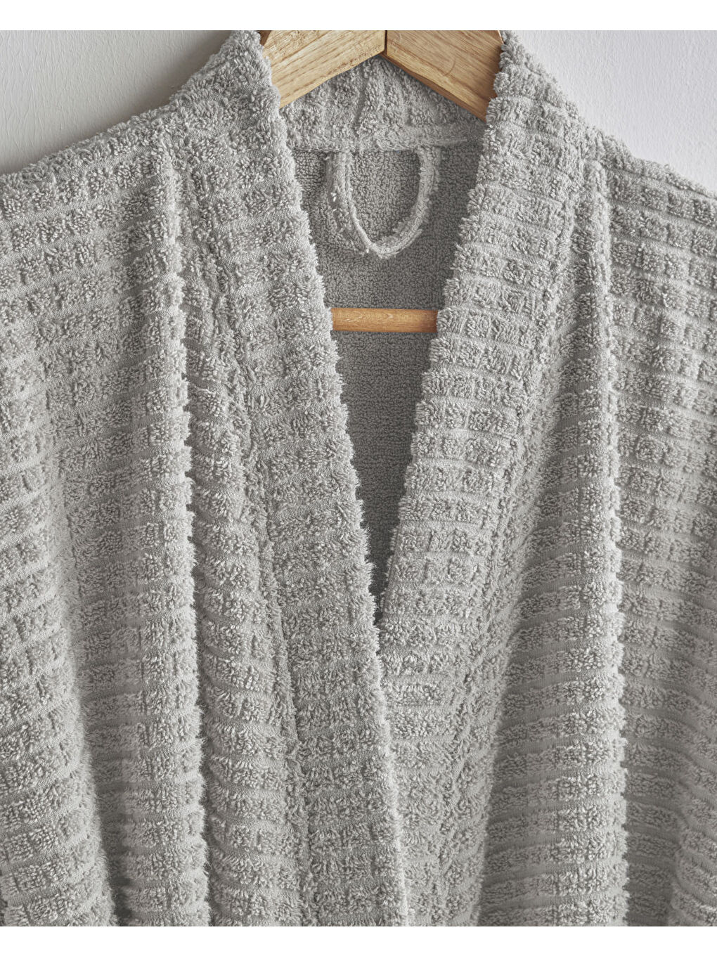 Chequer Pamuk Bornoz L-XL Gri-2