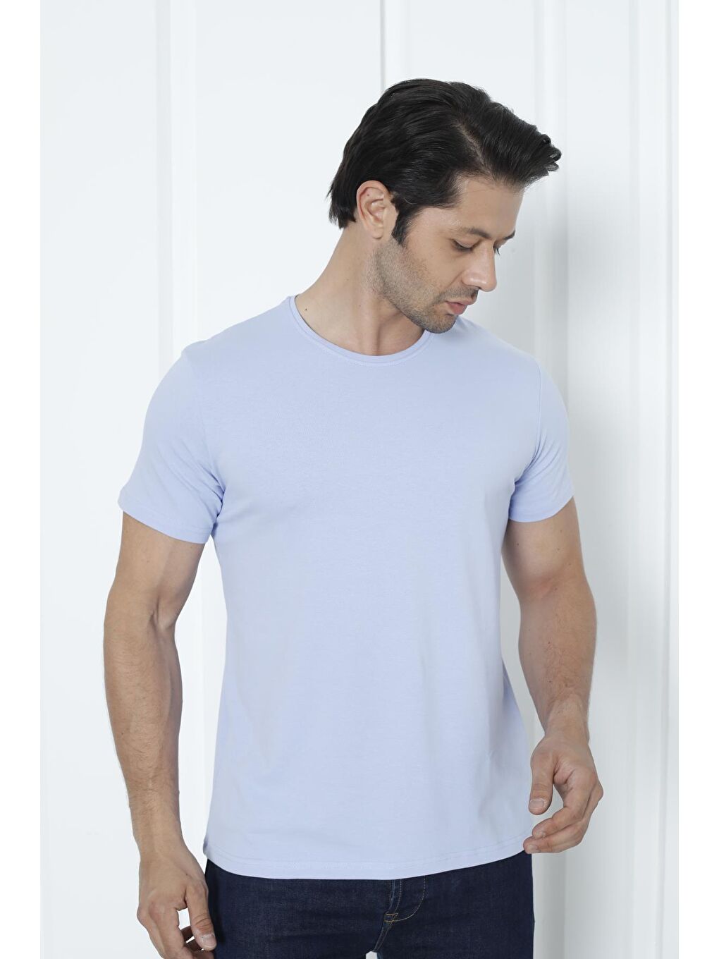 Tom John Karışık Erkek T-Shirt Standart Kalıp Basic Relaxed Bisiklet Yaka 5 Li Paket - 1