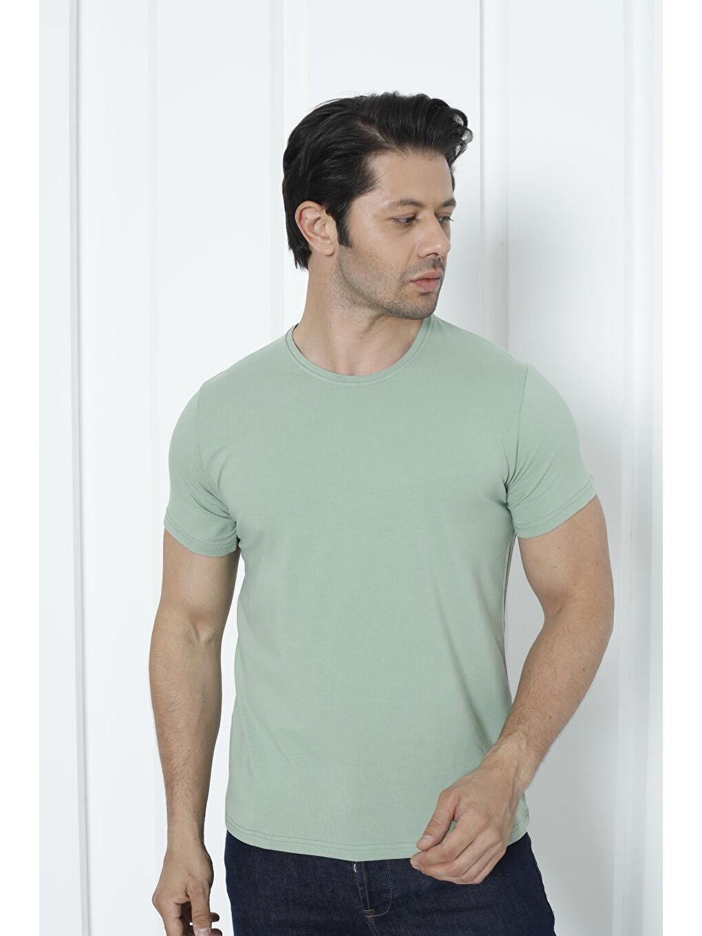 Tom John Karışık Erkek T-Shirt Standart Kalıp Basic Relaxed Bisiklet Yaka 5 Li Paket - 3