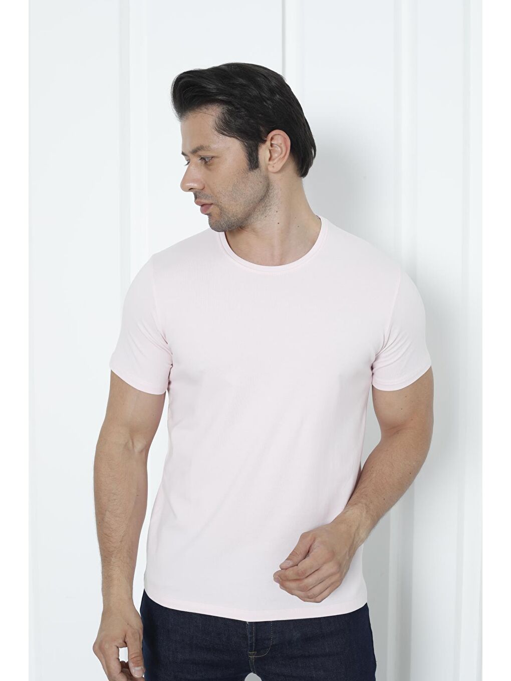 Tom John Karışık Erkek T-Shirt Standart Kalıp Basic Relaxed Bisiklet Yaka 5 Li Paket - 4