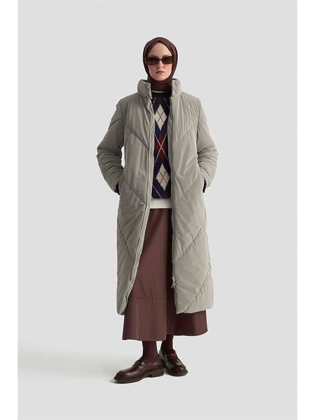 Kapitone Mont 25K7928 Gri-3