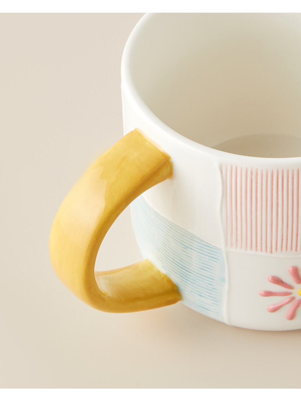 Beyaz Patchie Stoneware Kupa 445 Ml Renkli-2