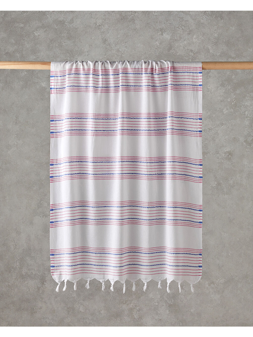 Mayra Rejenere Çizgili Peştamal 90x150 cm Fuşya-Mavi