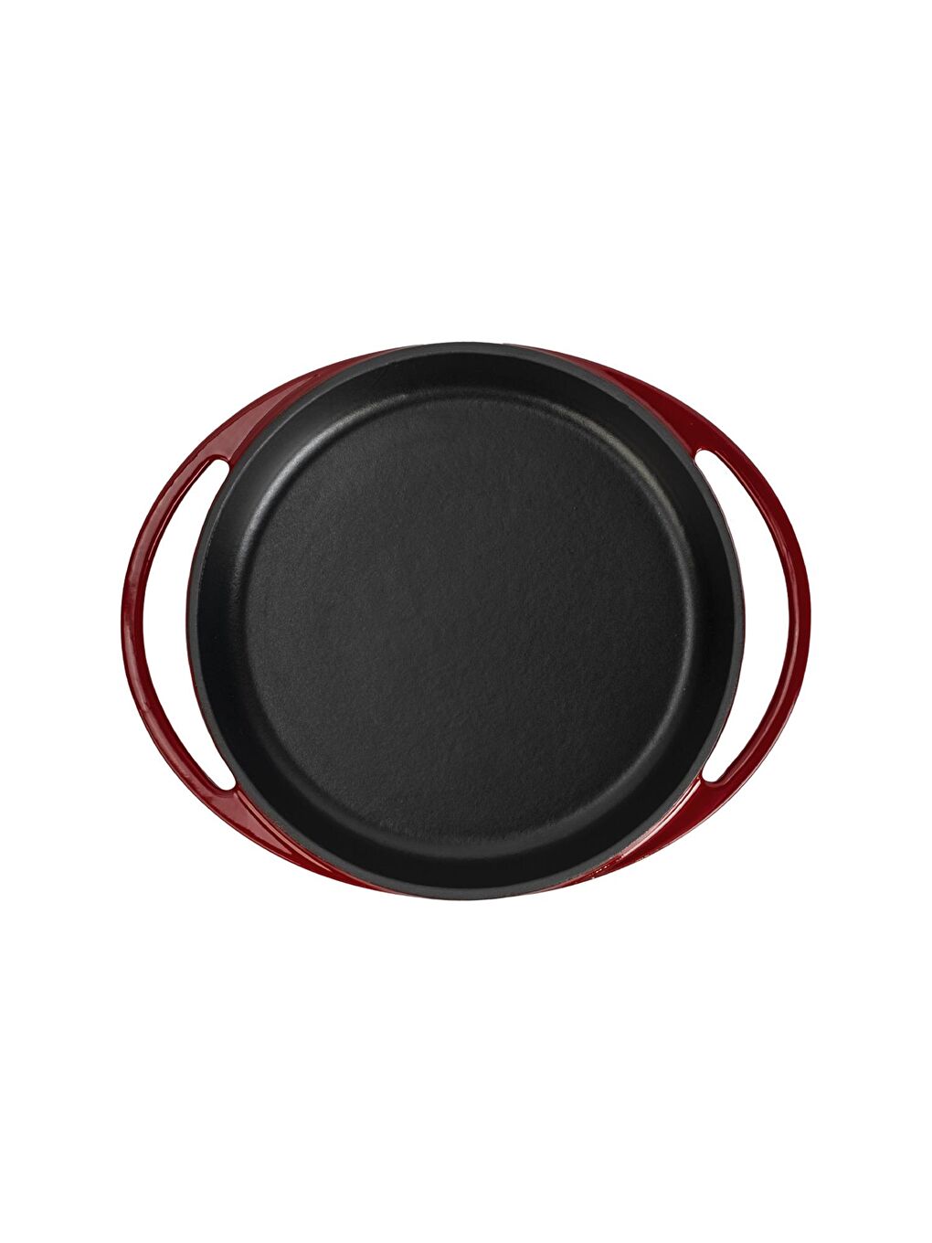 Bordo Yuvarlak Sahan Döküm Demir Yekpare Çift Kulplu Çap(Ø)20cm.-2