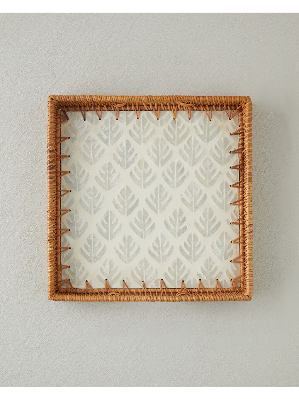 Celestine Rattan Tepsi 30x30 Cm Kahverengi-1