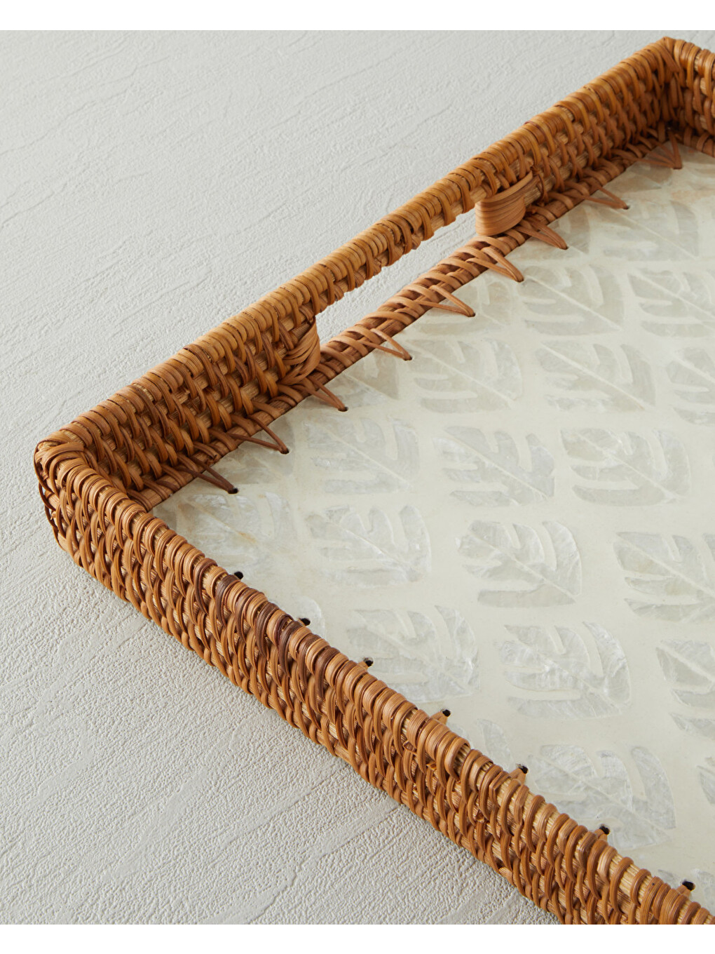 Celestine Rattan Tepsi 30x30 Cm Kahverengi-2