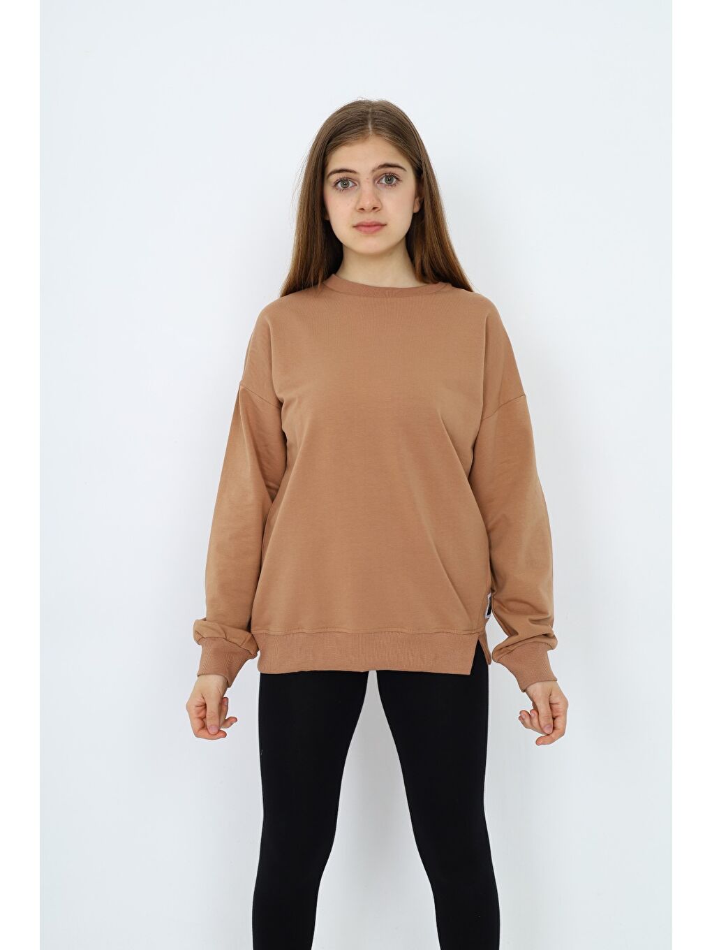 Kahverengi Kız Çocuk Sweatshirt-1