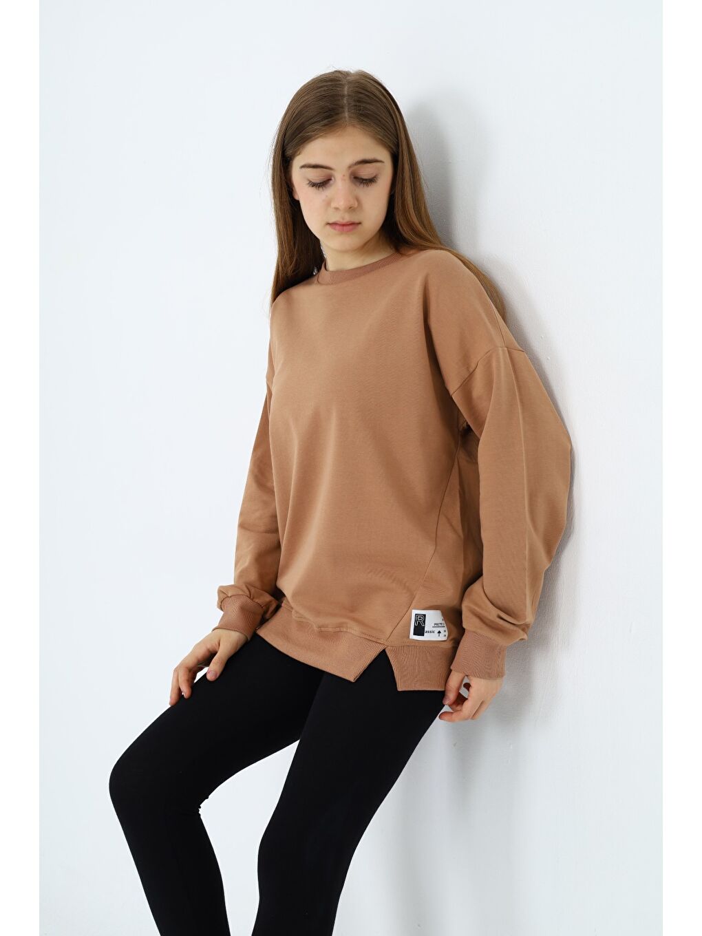 Kahverengi Kız Çocuk Sweatshirt-4