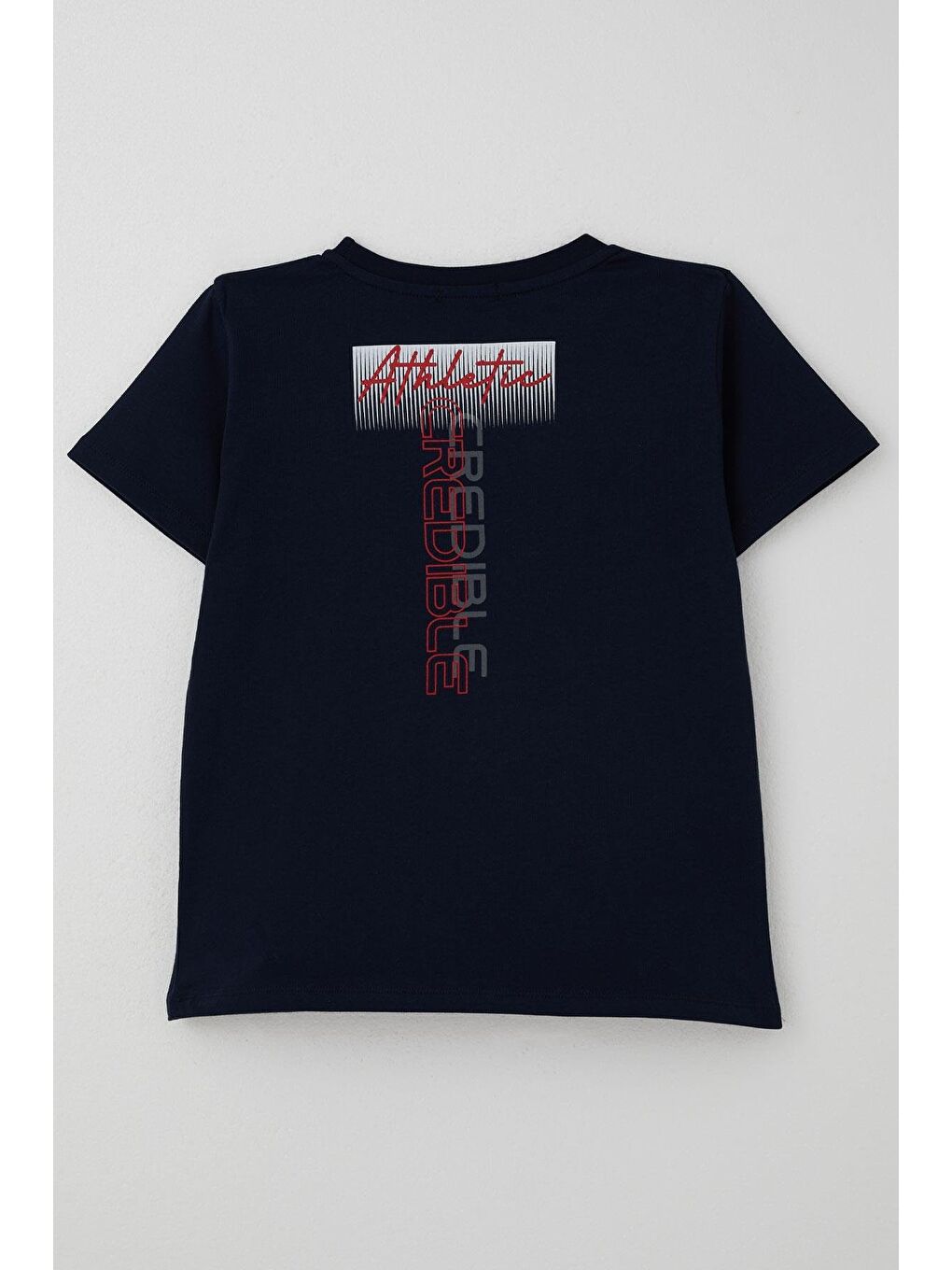 Erkek Çocuk Tişört Yazı Baskılı Sırt Kısmı Baskı Detaylı Lacivert (10-16 Yaş)-4