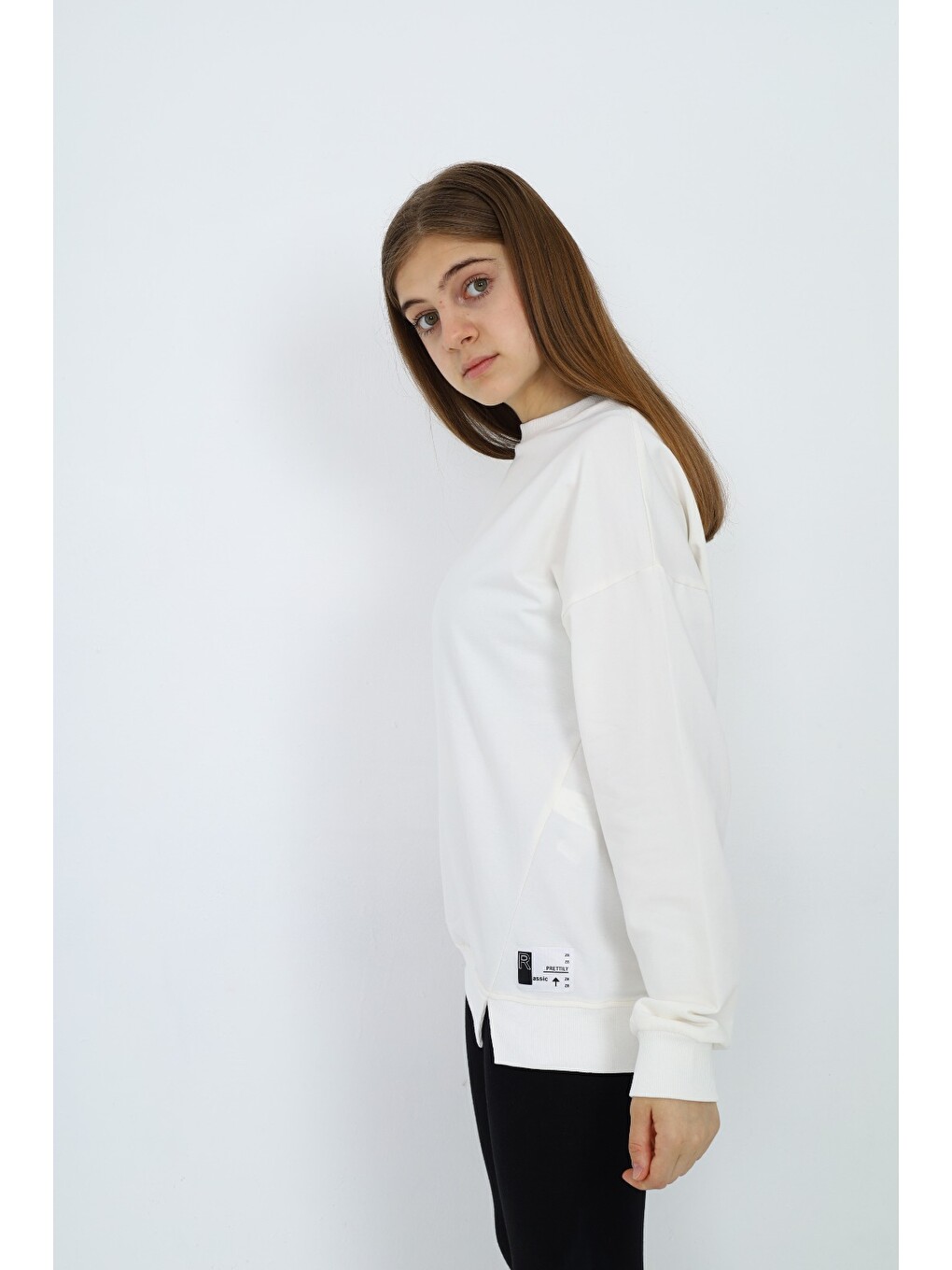 Ekru Kız Çocuk Sweatshirt-1