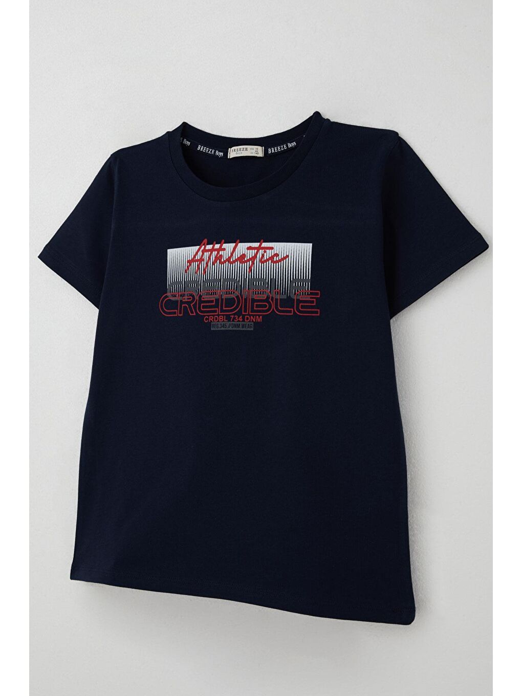 Erkek Çocuk Tişört Yazı Baskılı Sırt Kısmı Baskı Detaylı Lacivert (10-16 Yaş)-5