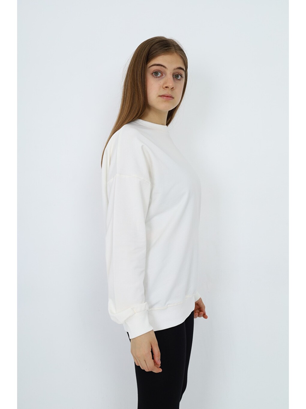 Ekru Kız Çocuk Sweatshirt-2