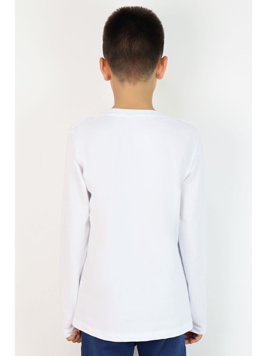 Erkek Çocuk Uzun Kollu Tişört Basic Beyaz (5-14 Yaş)-3