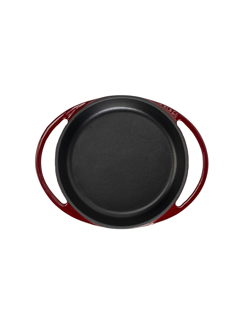 Bordo Yuvarlak Sahan Döküm Demir Yekpare Çift Kulplu Çap(Ø)16cm.-2