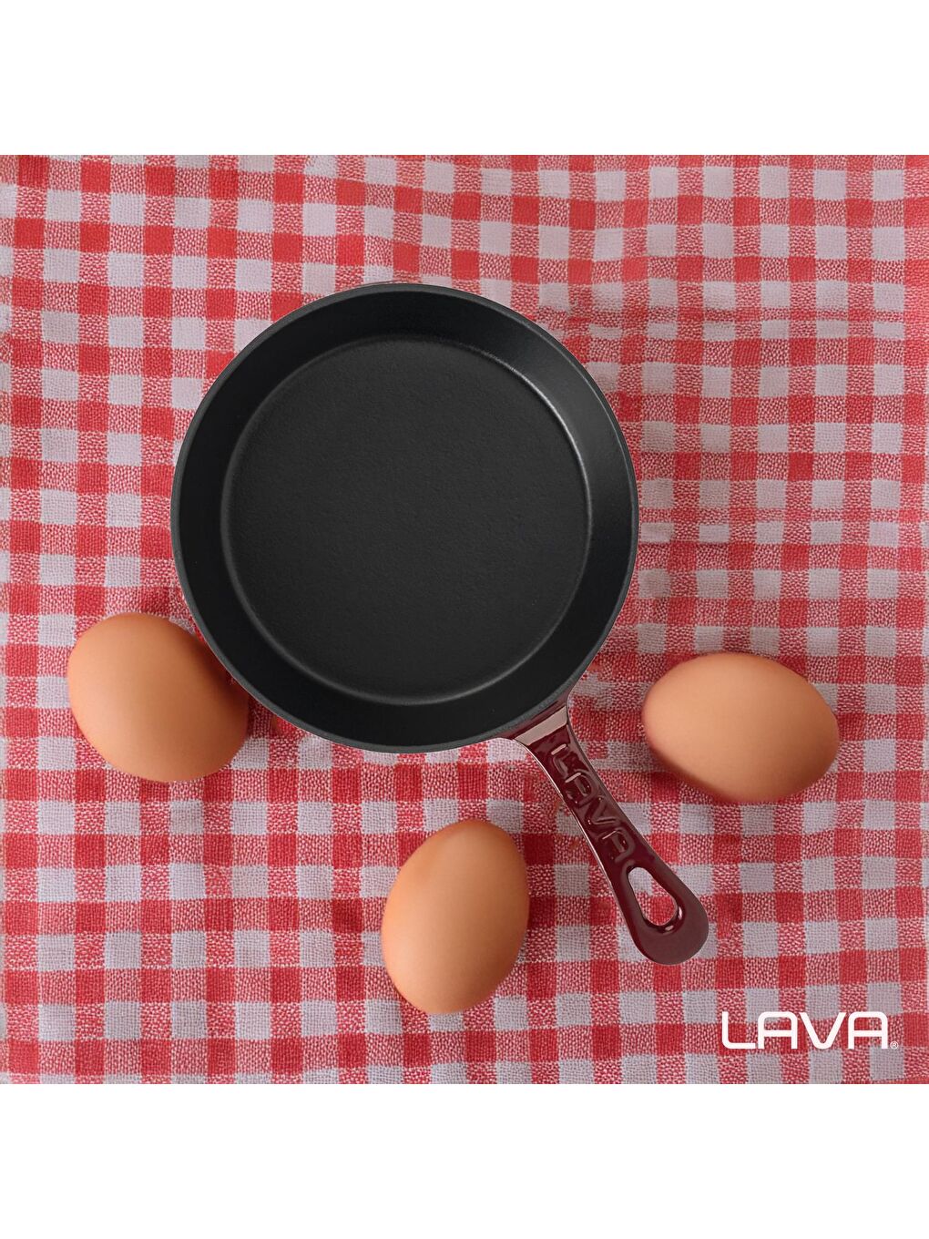 Bordo Yuvarlak Kızartma Tavası Yekpare Saplı. Çap(Ø)20cm.-6