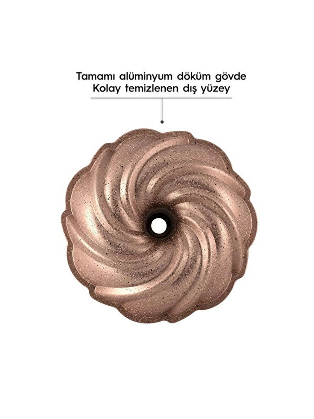 Pembe Buket Döküm Kek Kalıbı - Rose Gold - 9x24 cm-3