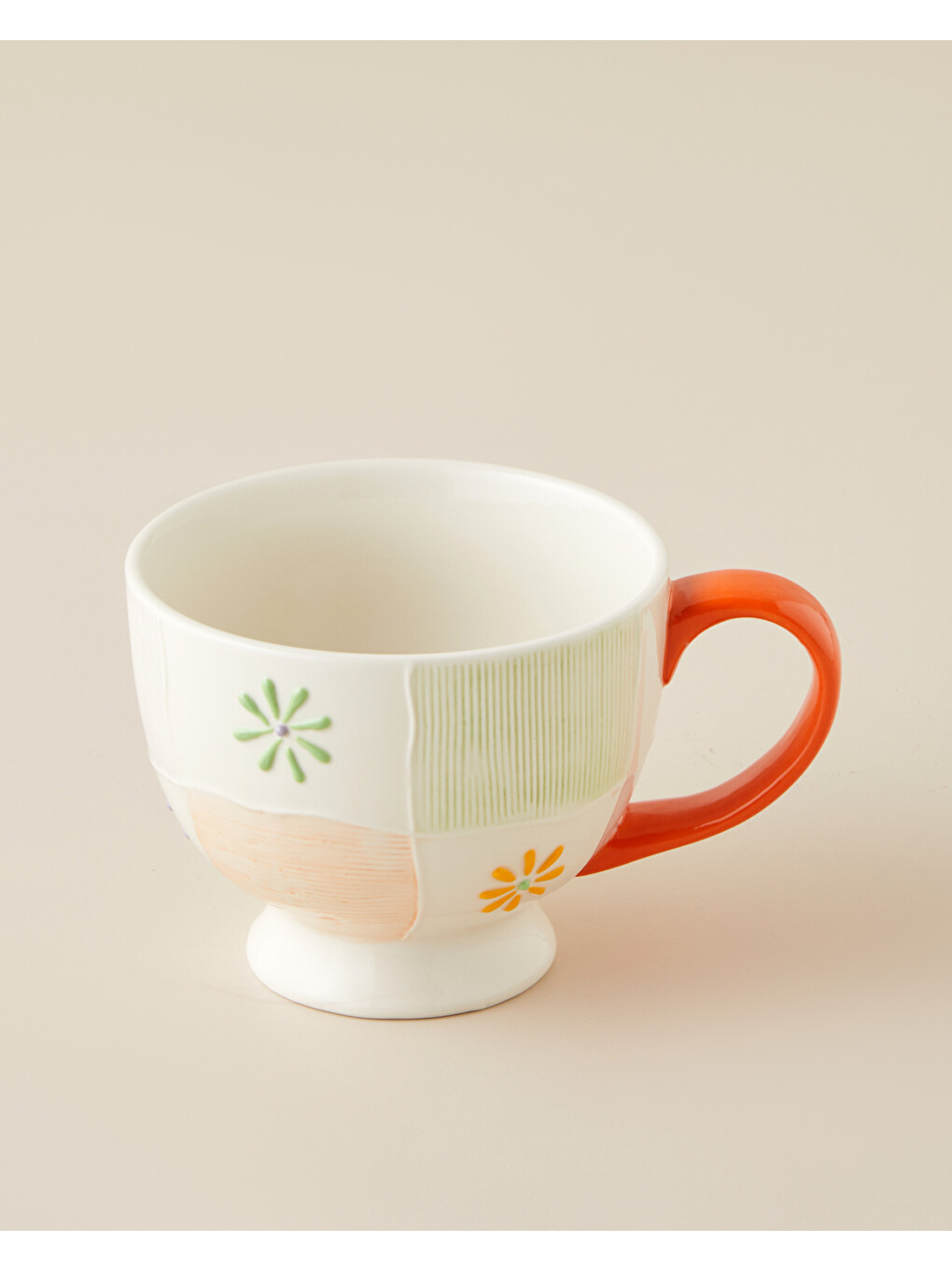 Beyaz Patchie Stoneware Kupa 390 Ml Renkli-1