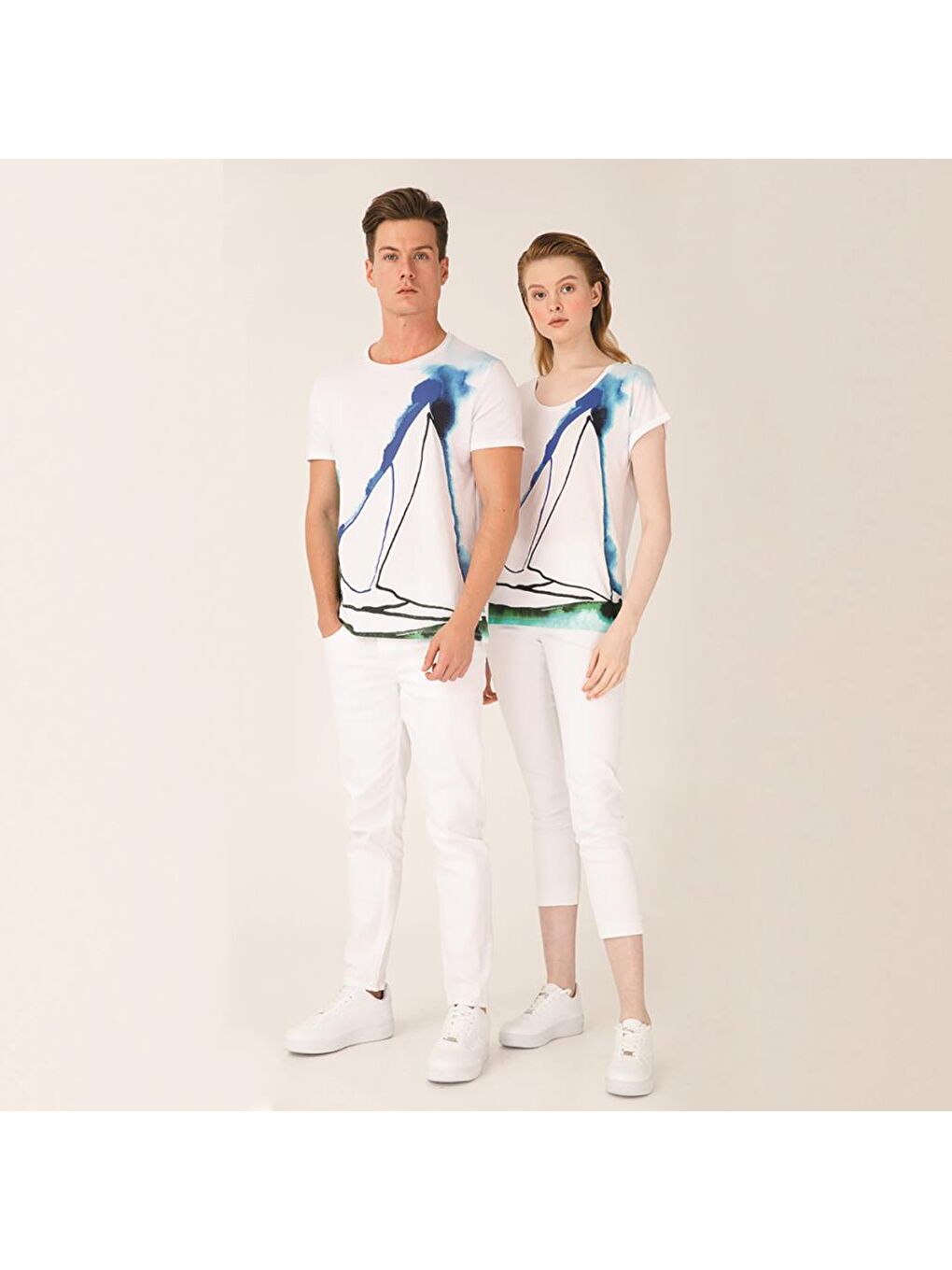 Yelken Beyaz Erkek T-Shirt-3