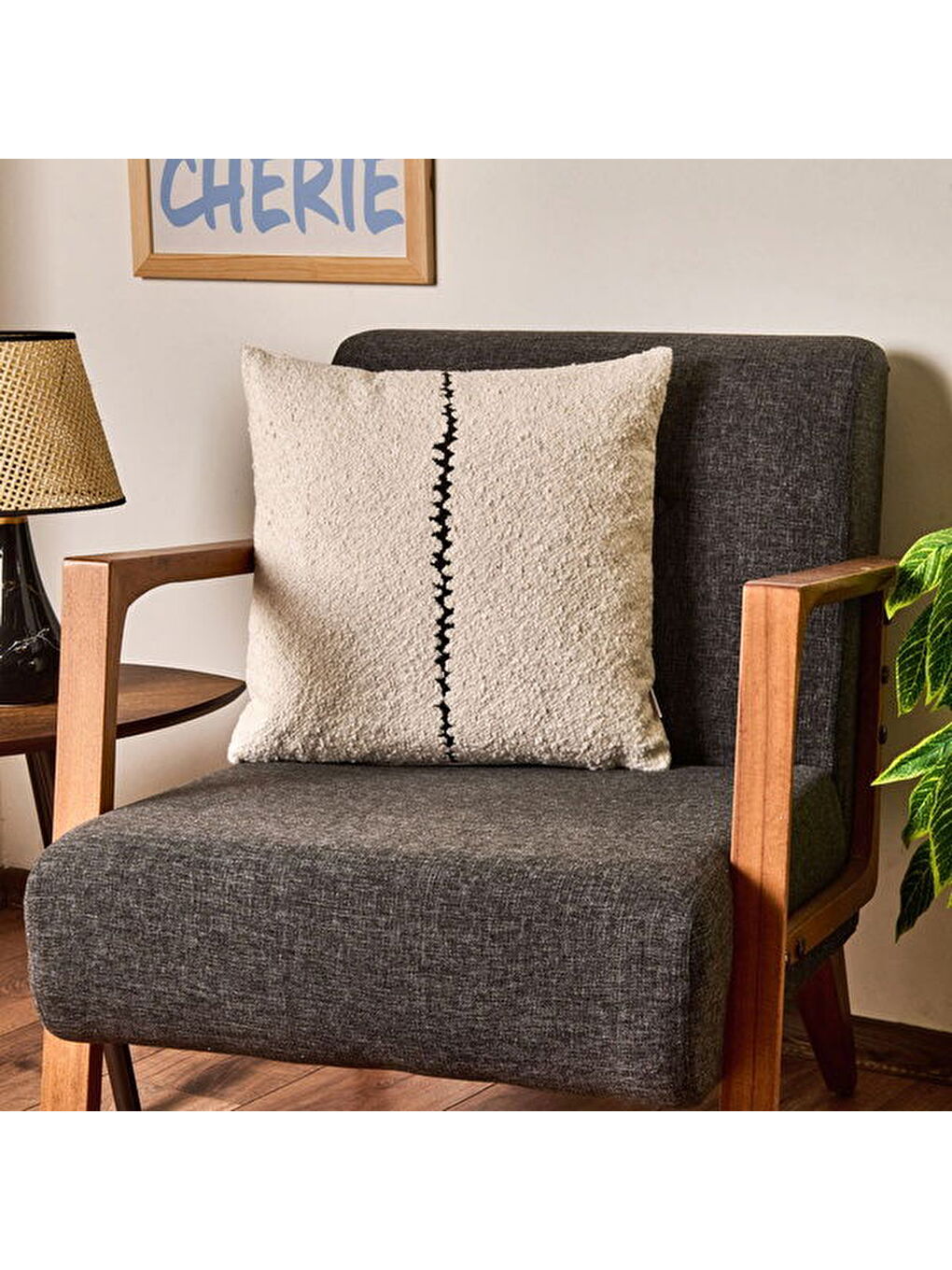 Soft Ravina Kırlent - Ekru - 45x45 cm-1