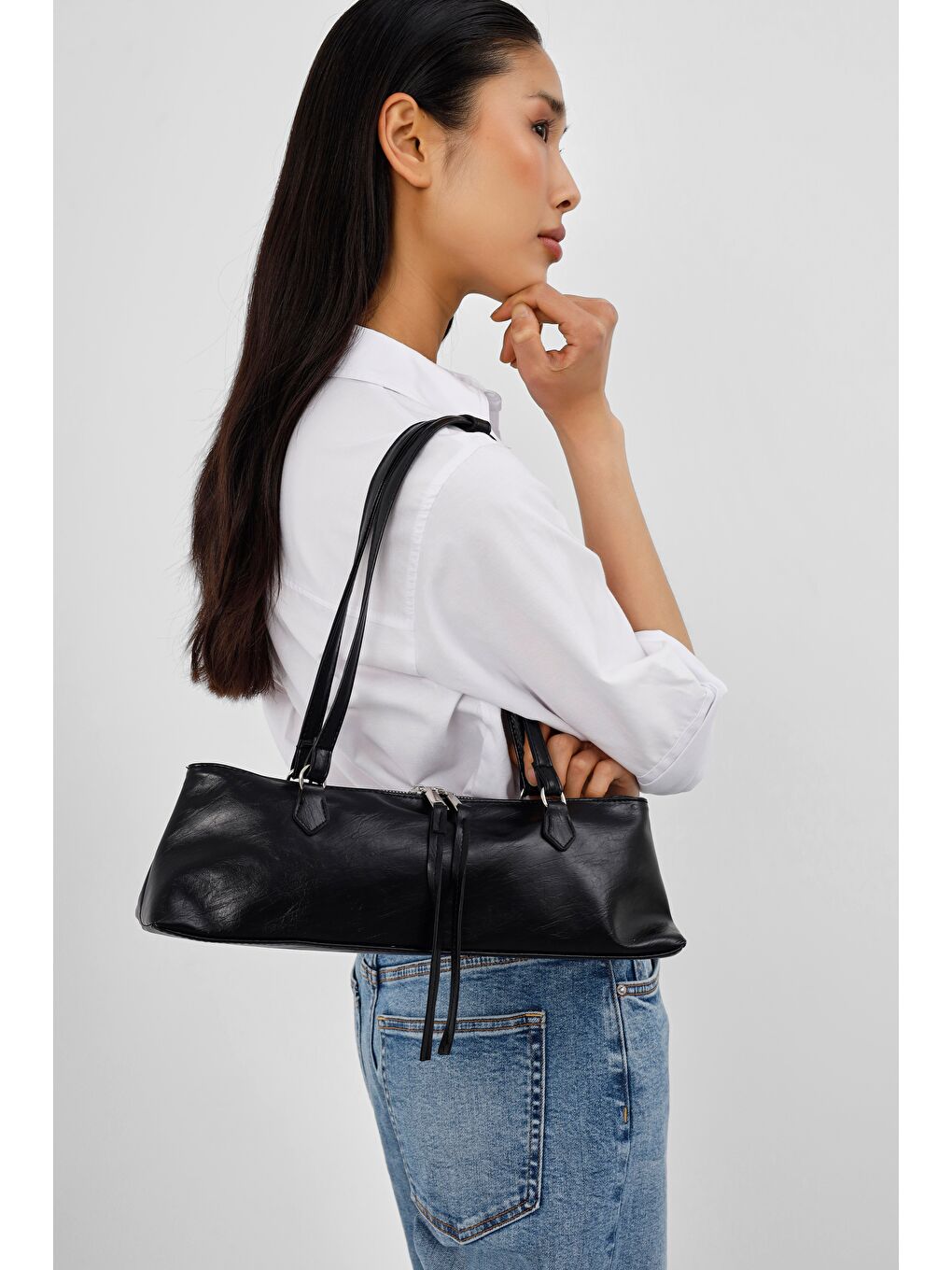 Core Basic Omuz Baget Çanta Siyah-1