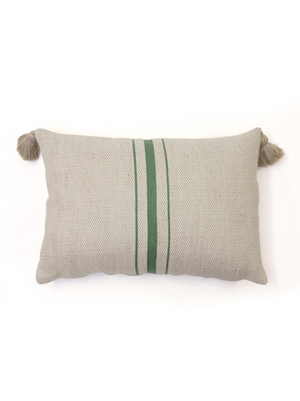 Soft Vev Kırlent - Bej / Yeşil - 35x55 cm-3