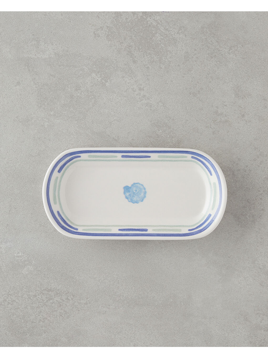 Shoreline Seramik Kayık Tabak 22 cm Mavi-yeşil-1