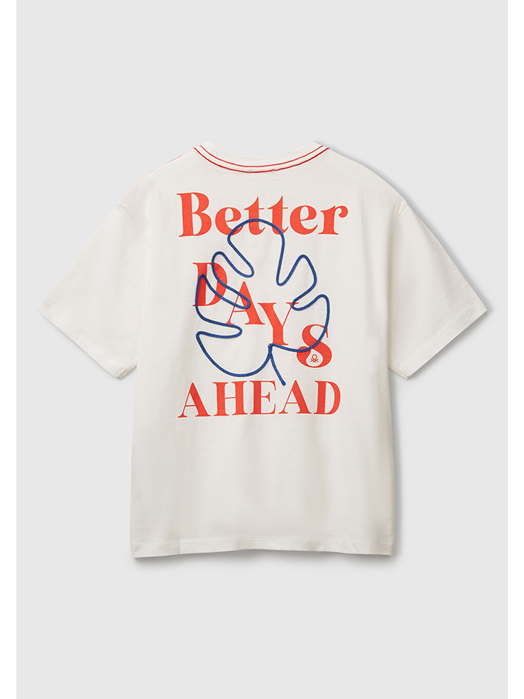 Erkek Çocuk Beyaz Slogan Baskılı Oversize T-Shirt-1