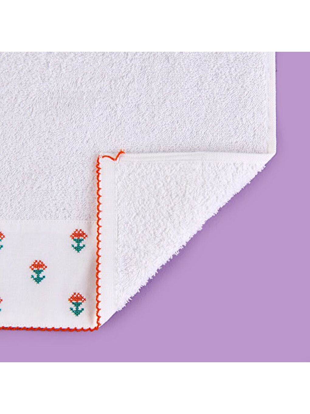 Lila Soft Urban Delight Braga El Havlusu - Ekru / Turuncu - 30x50 cm-1