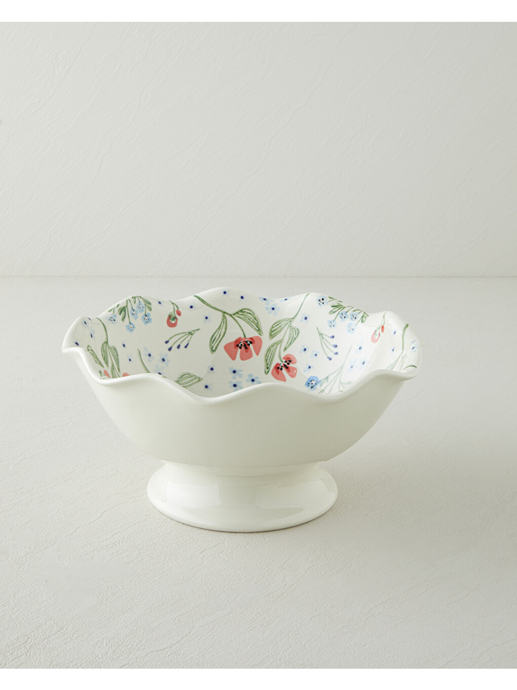 Bloomika Stoneware El Yapımı Sunumluk 26x25,5x13 Cm Pembe - Yeşil-1