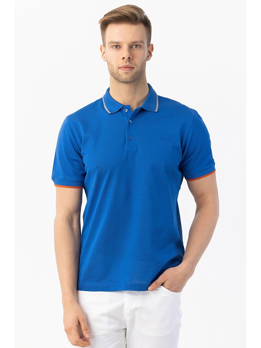 Mavi Giotelli Saks Slim Fit %100 Pamuk Düğmeli Polo Yaka Erkek Tişört-3