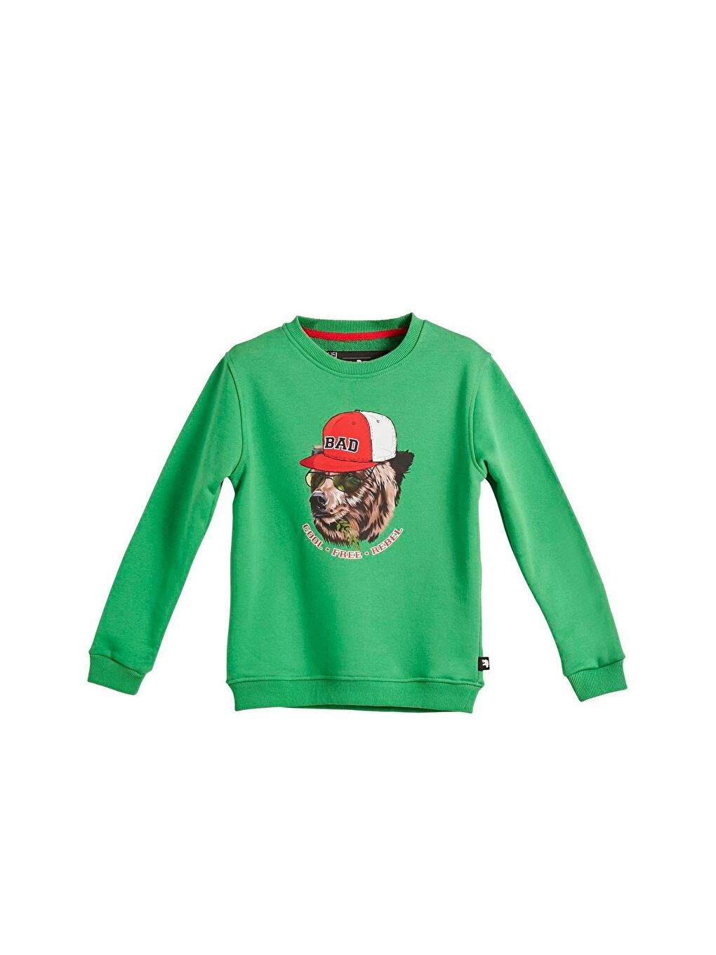 Bad Bear Rabel Crewneck Kids Green Yeşil  Baskılı Çocuk Sweatshirt