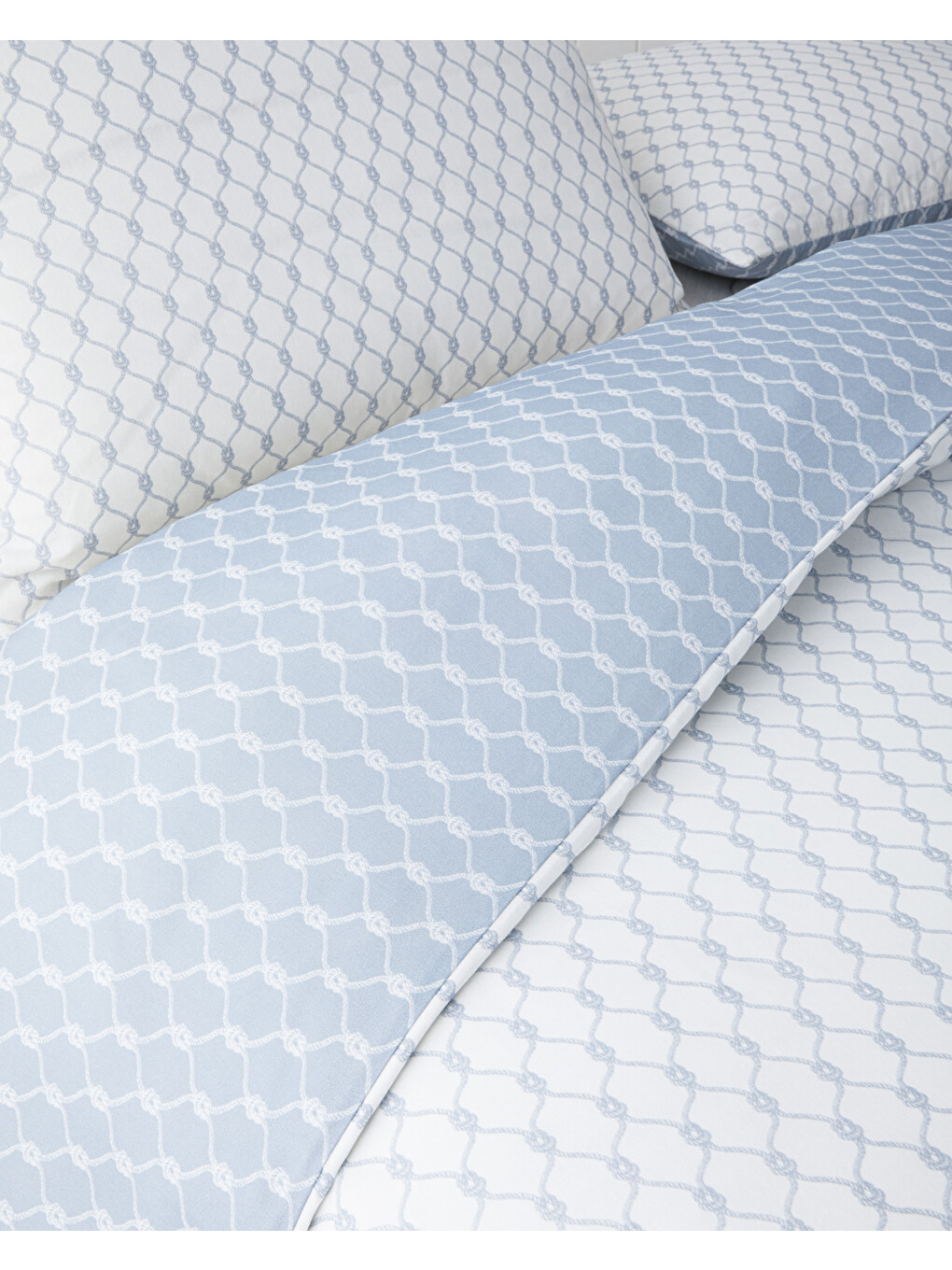 Ocean Rope Kolay Ütülenir Çift Kişilik Nevresim Seti 200x220 Cm Mavi-4