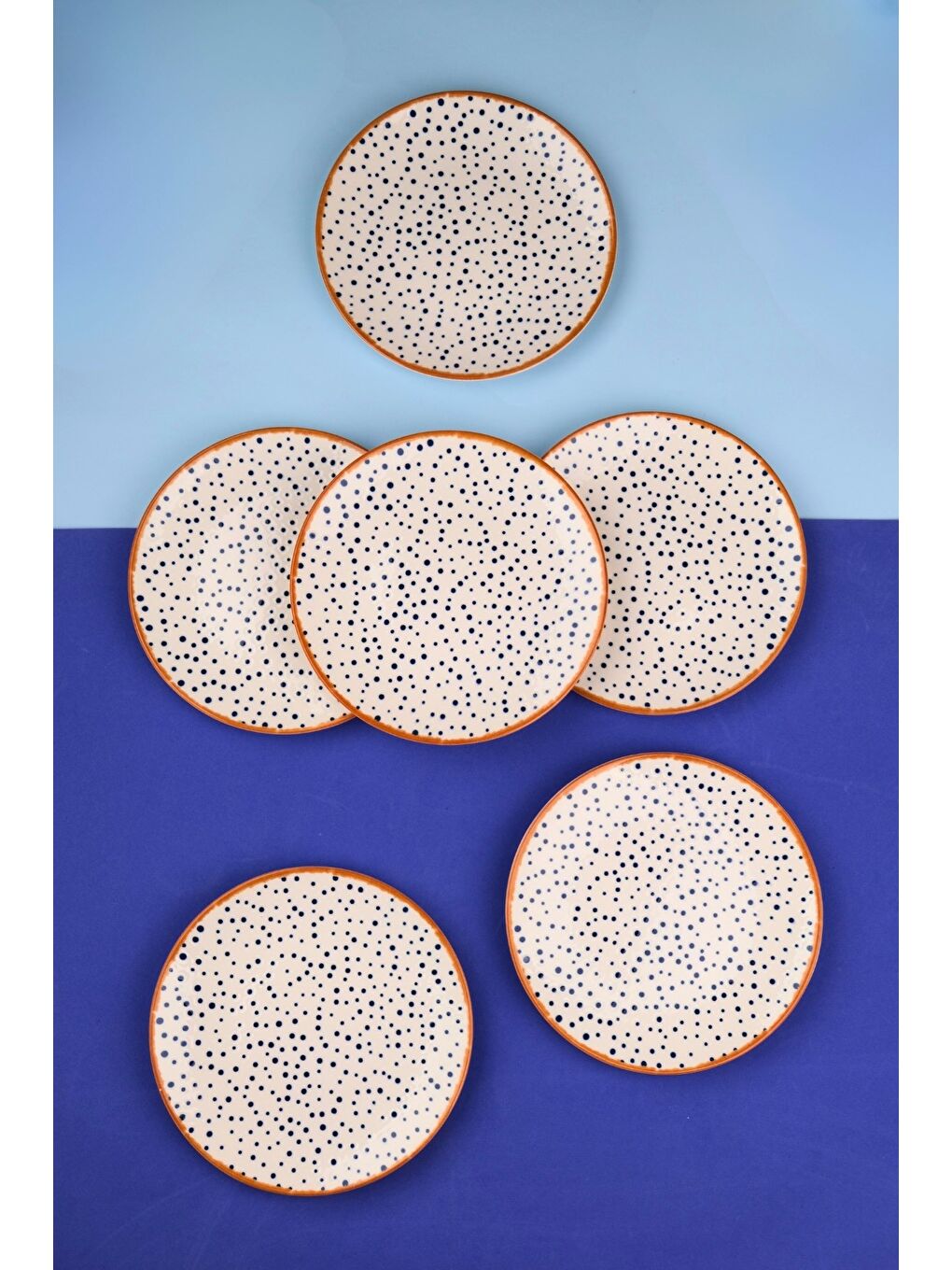 Karışık Porselen Spotty Pasta Tabağı 19,50cm SP1 6 Kişilik 6 Parça