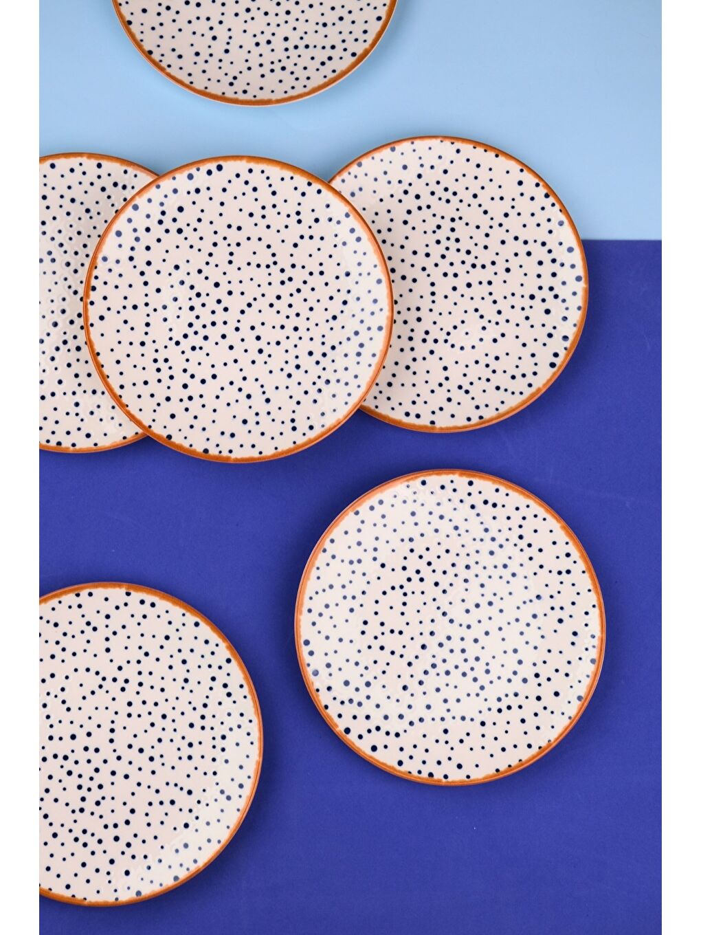 Karışık Porselen Spotty Pasta Tabağı 19,50cm SP1 6 Kişilik 6 Parça-1