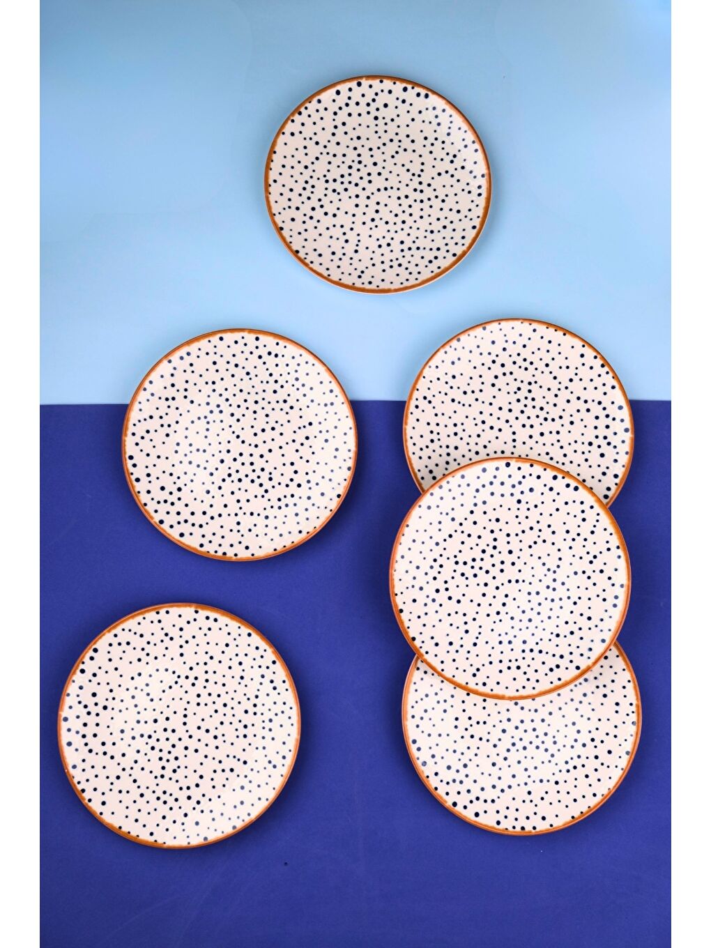 Karışık Porselen Spotty Pasta Tabağı 19,50cm SP1 6 Kişilik 6 Parça-2