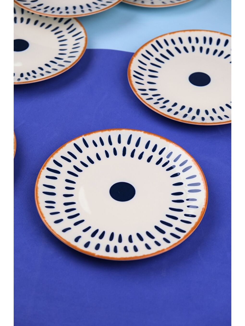 Karışık Porselen Spotty Pasta Tabağı 19,50cm SP3 6 Kişilik 6 Parça-2